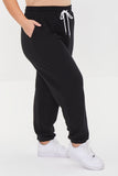 Black Plus Size French Terry Joggers 2