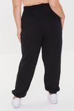 Black Plus Size French Terry Joggers 3