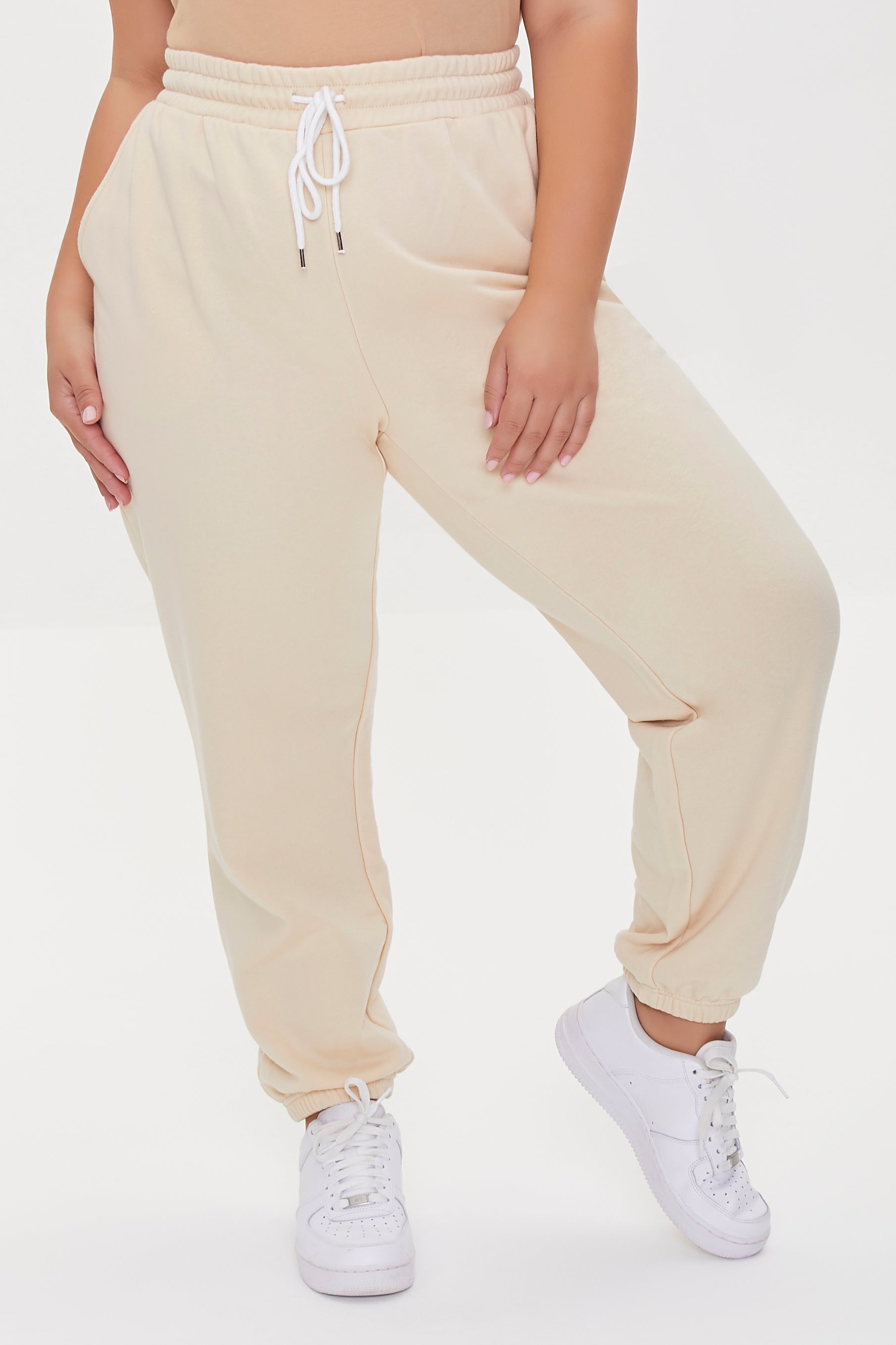 Sand Plus Size French Terry Joggers 1