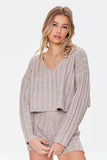 Taupe Wide-Ribbed Boxy Sweater 1