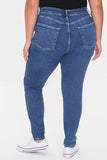 Mediumdenim Plus Size Whiskered Skinny Jeans 3