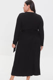 Black Plus Size Maxi Wrap Dress 3