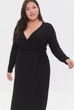 Black Plus Size Maxi Wrap Dress 1