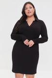 Black Plus Size Bodycon Mini Dress 