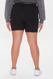Black Plus Size Basic Organically Grown Cotton Biker Shorts 4