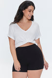 Black Plus Size Basic Organically Grown Cotton Hot Shorts 1