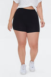 Black Plus Size Basic Organically Grown Cotton Hot Shorts 2