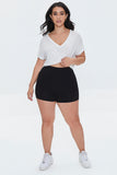 Black Plus Size Basic Organically Grown Cotton Hot Shorts 