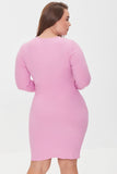 Lavender Plus Size Bodycon Mini Dress 2