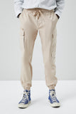 Taupe Cargo Drawstring Joggers 1