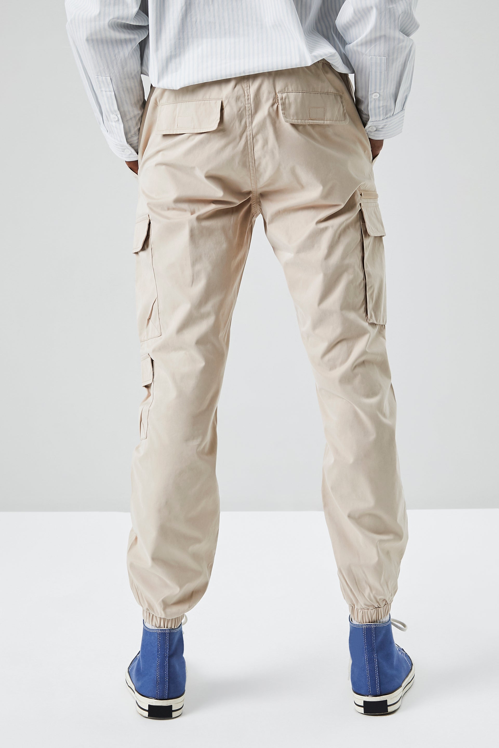 Taupe Cargo Drawstring Joggers 3
