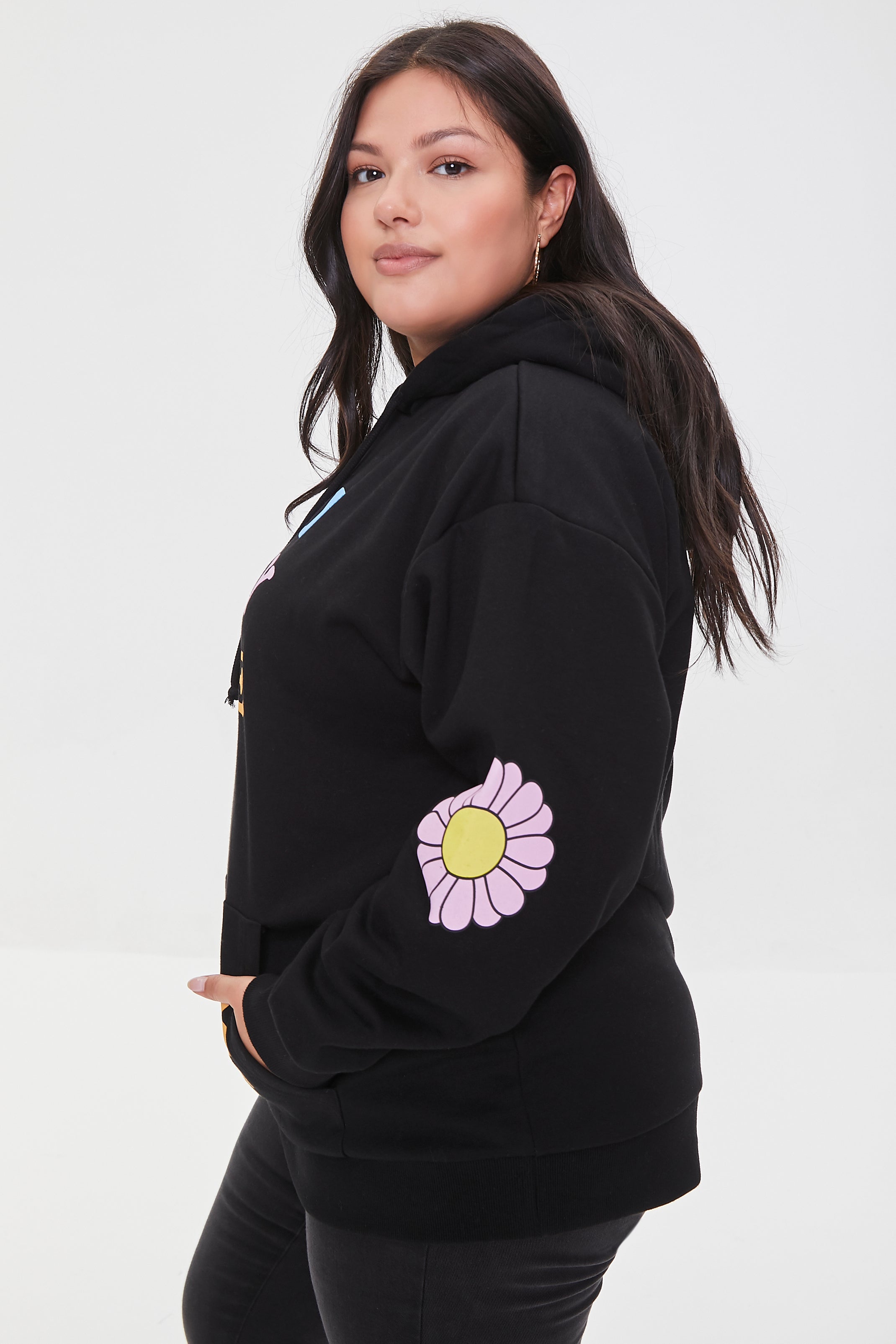 Blackmulti Plus Size In My Happy Place Hoodie 2