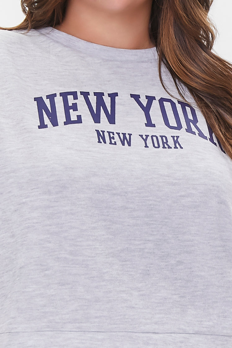 Heathergreynavy Plus Size New York Graphic Pullover 4