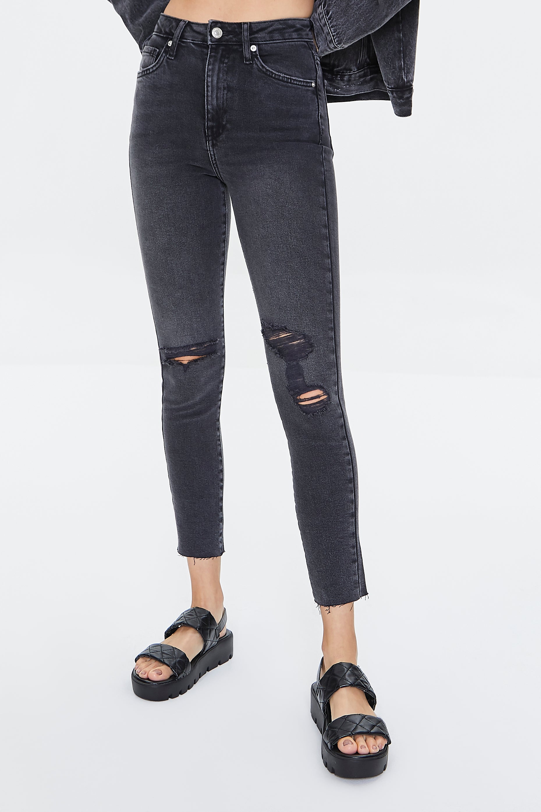 Washedblack Distressed Skinny Jeans 2