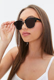 Goldblack Half-Rim Tortoiseshell Sunglasses 