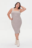 Deeptaupe Plus Size Ribbed Sweater Dress 