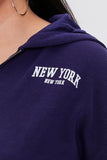 Navywhite Plus Size New York Graphic Zip-Up Hoodie 4