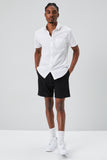 Black Cotton-Blend Drawstring Shorts 