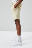 Khaki Cotton-Blend Drawstring Shorts 3