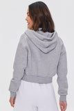 Heather Grey Basic Fleece Zip-Up Hoodie 2