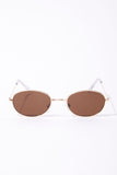 Gold/Brown Oval Tinted Sunglasses
