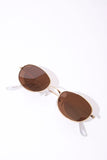 Gold/Brown Oval Tinted Sunglasses 2