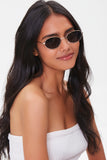 Gold/Black Oval Tinted Sunglasses