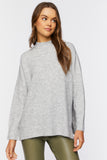 Heathergrey Mock Neck Drop-Sleeve Sweater 1