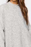 Heathergrey Mock Neck Drop-Sleeve Sweater 4