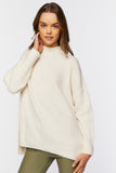 Cream Mock Neck Drop-Sleeve Sweater 1