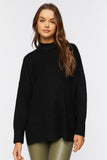 Black Mock Neck Drop-Sleeve Sweater 1