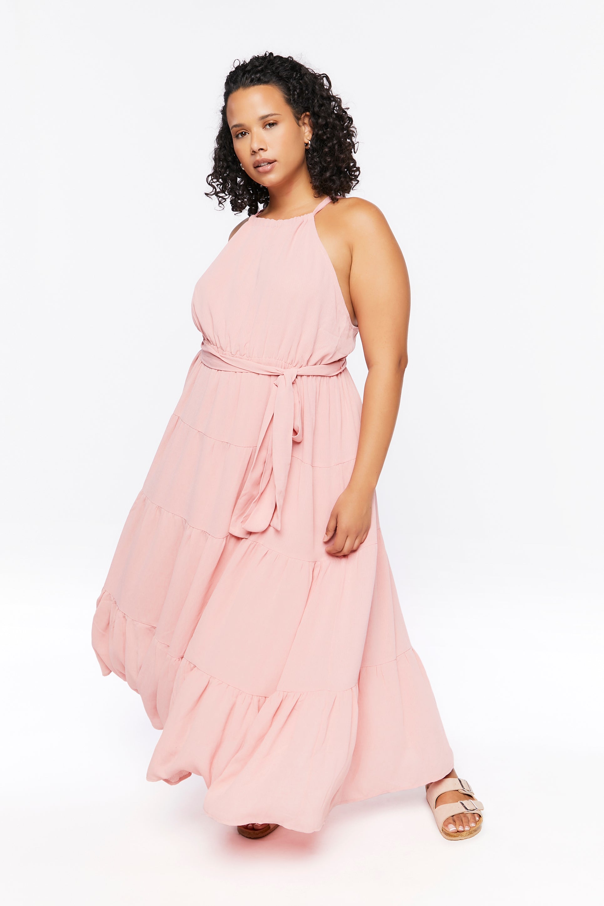 Rose Plus Size Belted Maxi Dress 1