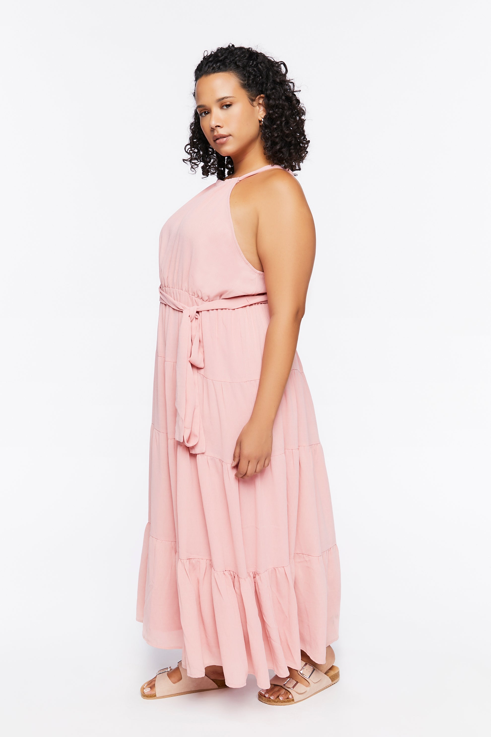 Rose Plus Size Belted Maxi Dress 2