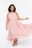 Rose Plus Size Belted Maxi Dress 