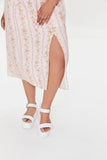 Pinkmulti Plus Size Floral Print Midi Dress 4
