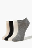 Oatmeal/Black Marled Ankle Socks - 5 Pack