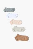 White/Oatmeal Marled Ankle Socks - 5 Pack 3