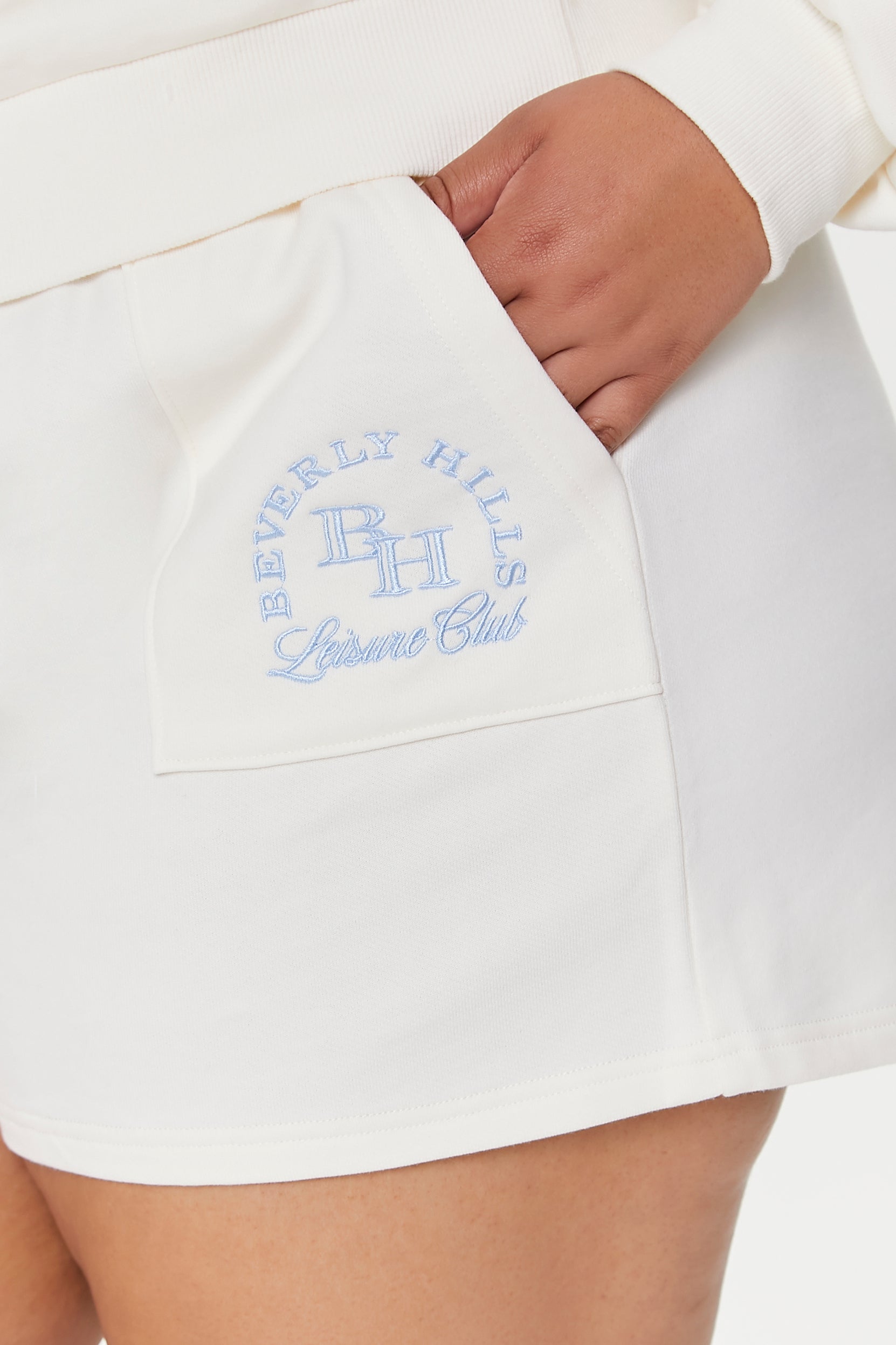 Creamblue Plus Size Embroidered Beverly Hills Sweatshorts 5