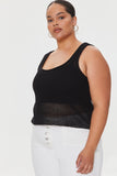 Black Plus Size Netted Tank Top 