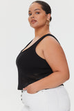 Black Plus Size Netted Tank Top 1