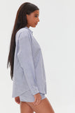 Bluewhite Pinstriped Button-Front Shirt 4