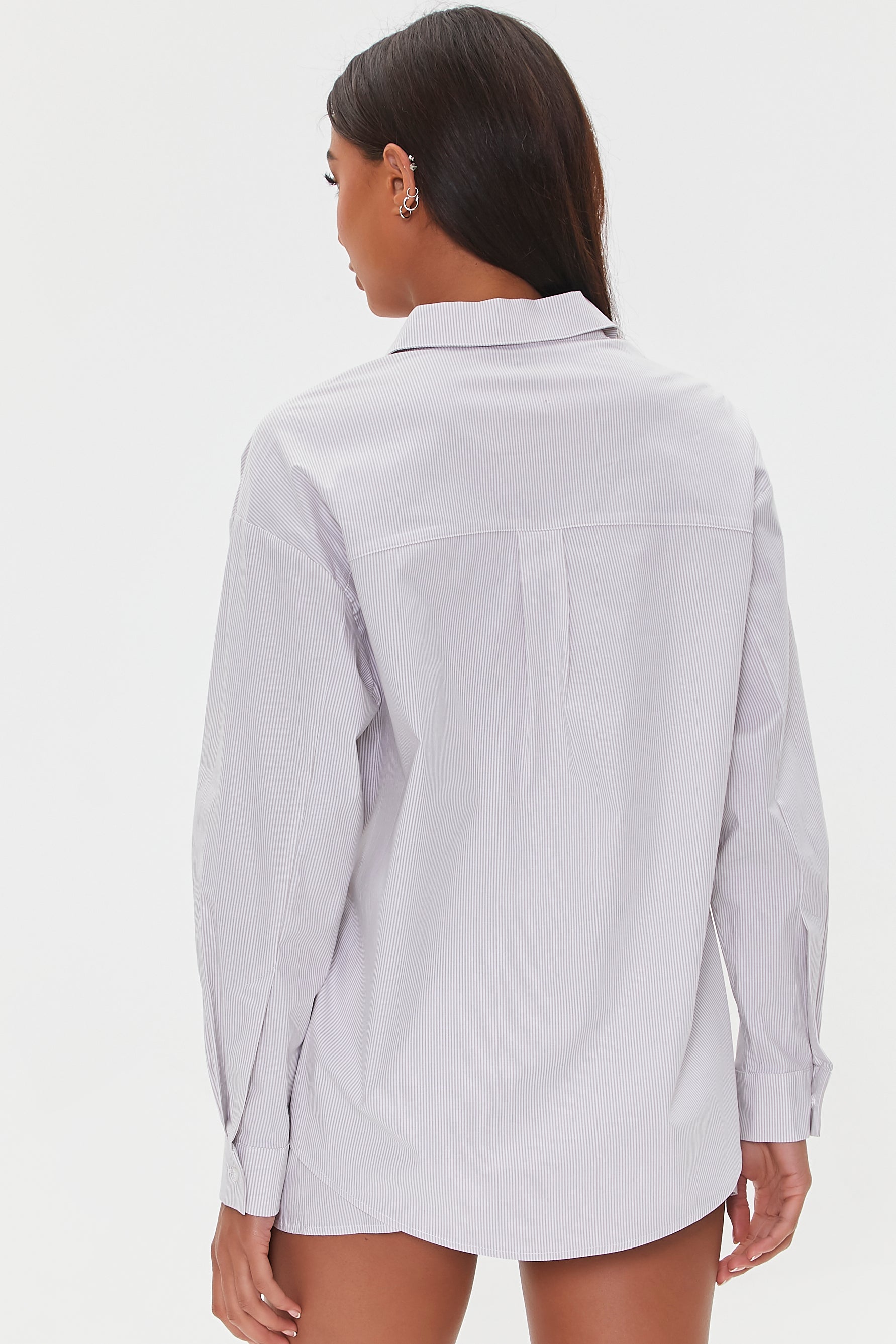 Ashbrownwhite Pinstriped Button-Front Shirt 4