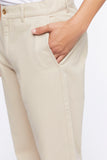 Taupe Cotton Straight-Leg Pants 4
