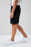 Blackwhite Contrast-Stitch Utility Shorts 4
