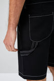 Blackwhite Contrast-Stitch Utility Shorts 6