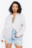 Whiteashbrown Plus Size Button-front Poplin Shirt 