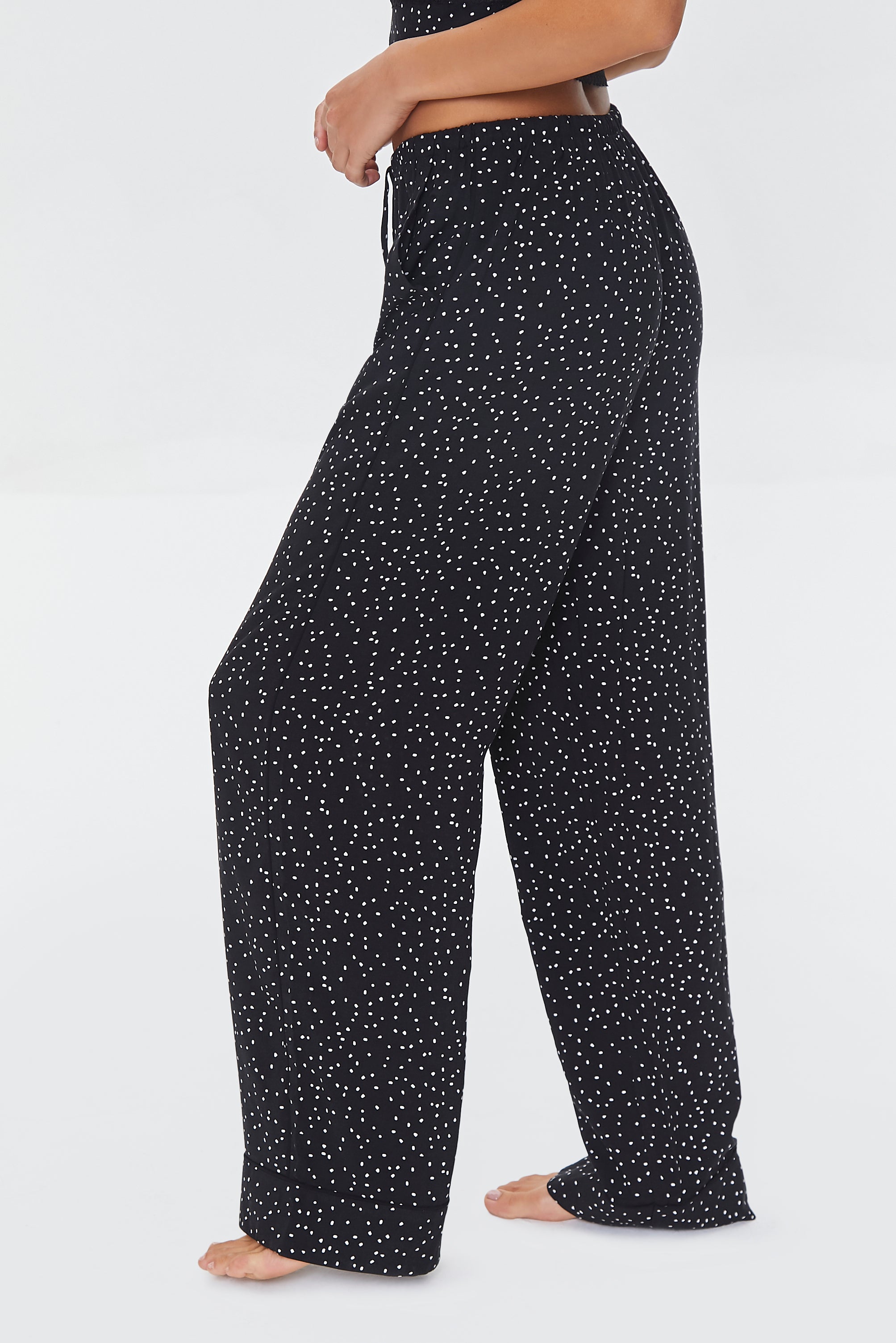 Blackwhite Speckled Drawstring Pajama Pants 2