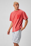 Red Mineral Wash Crew Neck Tee 1