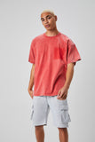 Red Mineral Wash Crew Neck Tee 2
