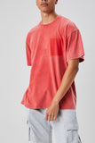 Red Mineral Wash Crew Neck Tee 
